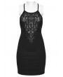 Punk Rave Black Gothic Perspective Sexy Knit Short Slip Dress