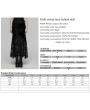 Punk Rave Black Gothic Velvet Lace Ruched Fishtail Skirt