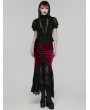 Punk Rave Black Gothic Decadent Sexy Short Puff Sleeve Shirt for Women