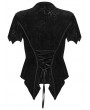 Punk Rave Black Gothic Gorgeous Rose Embossed Velvet Top for Women