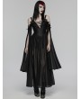 Punk Rave Black Sexy Gothic Off Shoulder Deep V-Neck Long Dress
