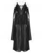 Punk Rave Black Sexy Gothic Off Shoulder Deep V-Neck Long Dress