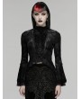 Punk Rave Black Elegant Gothic Retro Pattern Velvet Shirt for Women