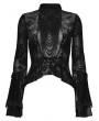 Punk Rave Black Elegant Gothic Retro Pattern Velvet Shirt for Women