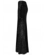 Punk Rave Black Gothic Sequin Embroidered Lace Velvet Fishtail Skirt
