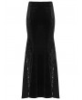 Punk Rave Black Gothic Sequin Embroidered Lace Velvet Fishtail Skirt