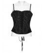 Punk Rave Black Gothic Embroidered Velvet Corset Top for Women