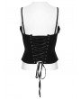 Punk Rave Black Gothic Embroidered Velvet Corset Top for Women
