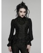 Punk Rave Black Gothic Embroidered Lace Visual Vest for Women