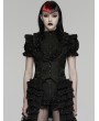 Punk Rave Black Gothic Women's Jacquard Vest with Layered Skirt