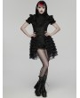 Punk Rave Black Gothic Women's Jacquard Vest with Layered Skirt