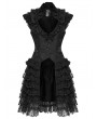 Punk Rave Black Gothic Women's Jacquard Vest with Layered Skirt