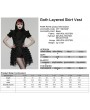 Punk Rave Black Gothic Women's Jacquard Vest with Layered Skirt