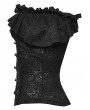 Punk Rave Black Gothic Ruffle Lace Off Shoulder Shirt for Women