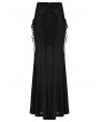 Punk Rave Black Gothic Lace Velvet Drawstring Fishtail Skirt