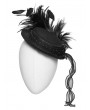 Punk Rave Black Gothic Feather Ribbon Format Hat