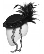Punk Rave Black Gothic Feather Ribbon Format Hat