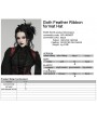 Punk Rave Black Gothic Feather Ribbon Format Hat