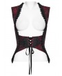 Punk Rave Black and Red Retro Gothic Palace Underbust Corset Vest for Women