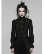 Punk Rave Black Gothic Lace Visual Pullover Shirt for Women