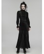 Punk Rave Black Gothic Lace Visual Pullover Shirt for Women