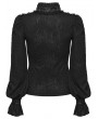 Punk Rave Black Gothic Lace Visual Pullover Shirt for Women