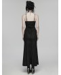 Punk Rave Black Gothic Lace Decal Sexy Fishtail Long Slip Dress