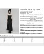 Punk Rave Black Gothic Lace Decal Sexy Fishtail Long Slip Dress