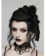 Punk Rave Black Gothic Rose Ribbon Formal Hat