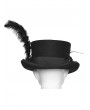 Punk Rave Black Gothic Retro Feather Formal Hat
