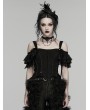 Punk Rave Black Gothic Two-Piece Corset Top with Detachable Sleeves