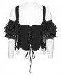 Punk Rave Black Gothic Two-Piece Corset Top with Detachable Sleeves