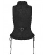 Punk Rave Black Gothic Ruffle V-Neck Drawstring Vest for Women