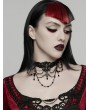 Punk Rave Black Gothic Cross Pendant Lace Necklace