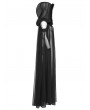 Punk Rave Black Gothic Perspective Mesh Magic Hooded Long Cape for Women