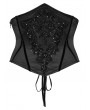 Punk Rave Black Retro Gothic Bead Embroidered Corset Waistband