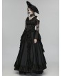 Punk Rave Black Gothic Rose Bead Tassel Corset Waistband
