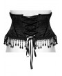 Punk Rave Black Gothic Rose Bead Tassel Corset Waistband