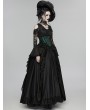 Punk Rave Black and Green Gothic Rose Bead Tassel Corset Waistband