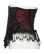 Punk Rave Black and Red Gothic Rose Bead Tassel Corset Waistband