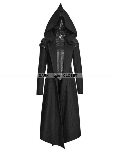 Punk Rave Black Gothic Hooded Coat for Women - DarkinCloset.com