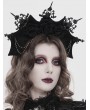 Devil Fashion Black Gothic Velevt Rose Beaded Chain Bat Wing Headband