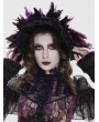 Devil Fashion Black and Purple Gothic Lace Feather Victorian Hat