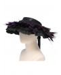 Devil Fashion Black and Purple Gothic Lace Feather Victorian Hat