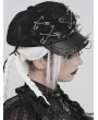 Devil Fashion Black Gothic Punk Rivet Spiked Pin Hat with Rings
