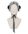 Devil Fashion White and Black Gothic Rose Lace Bonnet Headband