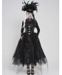 Devil Fashion Black Gothic Punk Metal Irregular Leather Spliced Girdle