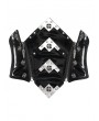 Devil Fashion Black Gothic Punk Metal Irregular Leather Spliced Girdle