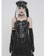 Devil Fashion Black Gothic Punk Spiked Leather Corset Top for Women