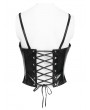 Devil Fashion Black Gothic Punk Spiked Leather Corset Top for Women